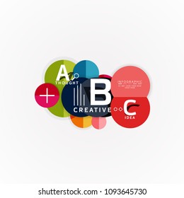 Abstract geometric option infographic banners, a b c steps process. Vector illustration