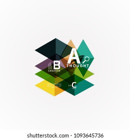 Abstract geometric option infographic banners, a b c steps process. Vector illustration