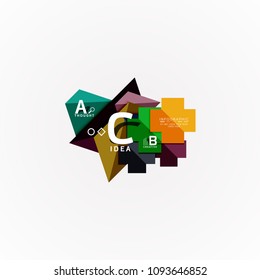 Abstract geometric option infographic banners, a b c steps process. Vector illustration