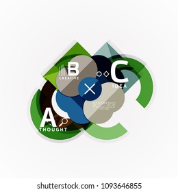 Abstract geometric option infographic banners, a b c steps process. Vector illustration