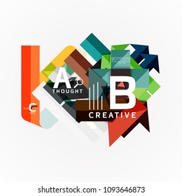 Abstract geometric option infographic banners, a b c steps process. Vector illustration