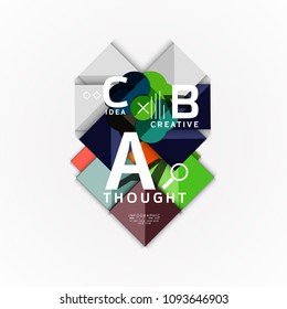 Abstract geometric option infographic banners, a b c steps process. Vector illustration