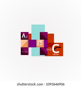 Abstract geometric option infographic banners, a b c steps process. Vector illustration