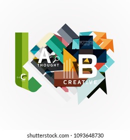 Abstract geometric option infographic banners, a b c steps process. Vector illustration