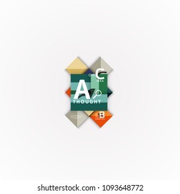 Abstract geometric option infographic banners, a b c steps process. Vector illustration