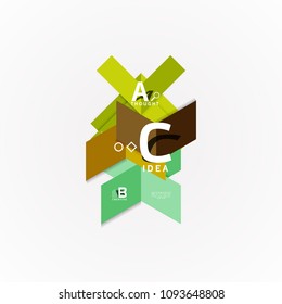 Abstract geometric option infographic banners, a b c steps process. Vector illustration