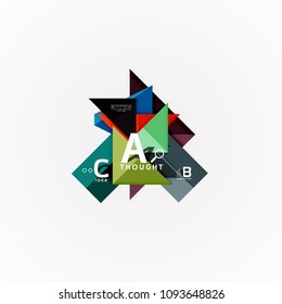 Abstract geometric option infographic banners, a b c steps process. Vector illustration
