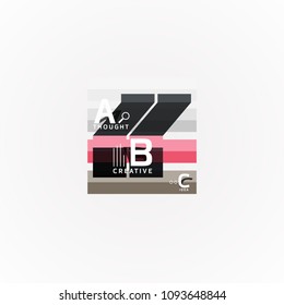 Abstract geometric option infographic banners, a b c steps process. Vector illustration