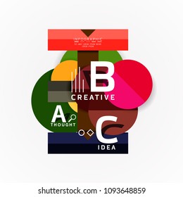 Abstract geometric option infographic banners, a b c steps process. Vector illustration