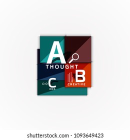 Abstract geometric option infographic banners, a b c steps process. Vector illustration