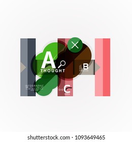 Abstract geometric option infographic banners, a b c steps process. Vector illustration