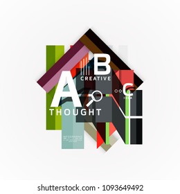 Abstract geometric option infographic banners, a b c steps process. Vector illustration