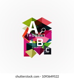 Abstract geometric option infographic banners, a b c steps process. Vector illustration