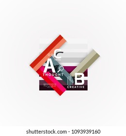 Abstract geometric option infographic banners, a b c steps process. Vector illustration