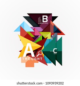 Abstract geometric option infographic banners, a b c steps process. Vector illustration