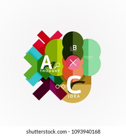 Abstract geometric option infographic banners, a b c steps process. Vector illustration