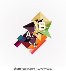 Abstract geometric option infographic banners, a b c steps process. Vector illustration
