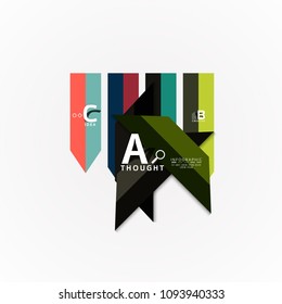 Abstract geometric option infographic banners, a b c steps process. Vector illustration