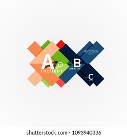 Abstract geometric option infographic banners, a b c steps process. Vector illustration