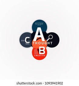 Abstract geometric option infographic banners, a b c steps process. Vector illustration