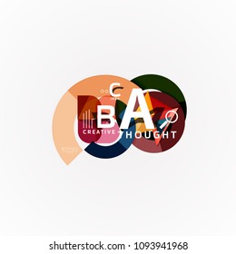 Abstract geometric option infographic banners, a b c steps process. Vector illustration