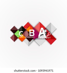 Abstract geometric option infographic banners, a b c steps process. Vector illustration