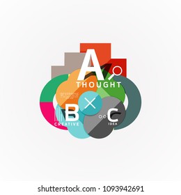 Abstract geometric option infographic banners, a b c steps process. Vector illustration