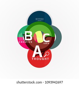 Abstract geometric option infographic banners, a b c steps process. Vector illustration
