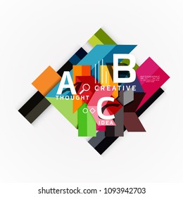 Abstrato opção geométrica infográfico banners, a b c etapas processo. Ilustração vetorial