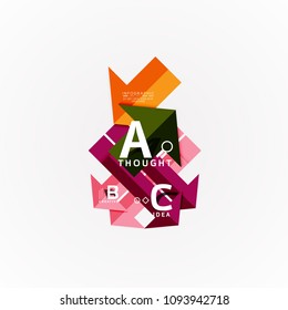 Abstract geometric option infographic banners, a b c steps process. Vector illustration