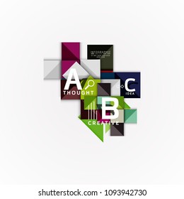Abstract geometric option infographic banners, a b c steps process. Vector illustration