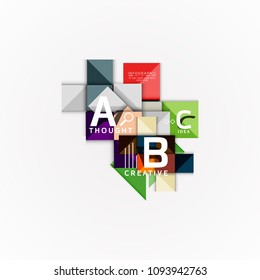 Abstract geometric option infographic banners, a b c steps process. Vector illustration
