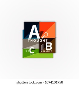 Abstract geometric option infographic banners, a b c steps process. Vector illustration