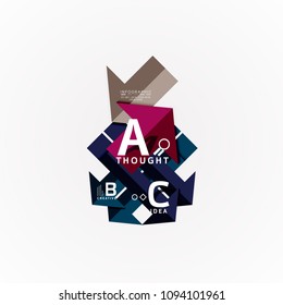 Abstract geometric option infographic banners, a b c steps process. Vector illustration