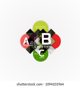 Resumen de las opciones geométricas de los banners infográficos, un proceso de pasos b c. Ilustración del vector