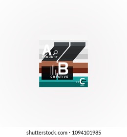 Resumen de las opciones geométricas de los banners infográficos, un proceso de pasos b c. Ilustración del vector