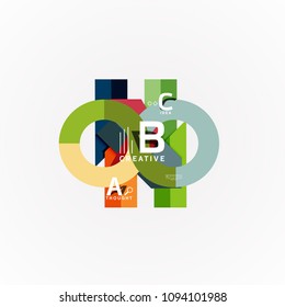Resumen de las opciones geométricas de los banners infográficos, un proceso de pasos b c. Ilustración del vector