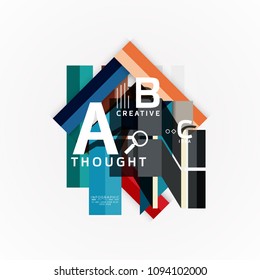 Abstrakte geometrische Option Infografikbanner, ein b c Schrittprozess. Vektorgrafik