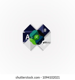 Abstract geometric option infographic banners, a b c steps process. Vector illustration