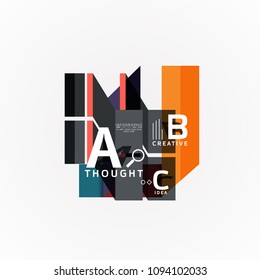 Abstract geometric option infographic banners, a b c steps process. Vector illustration