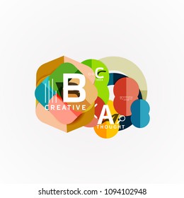 Abstract geometric option infographic banners, a b c steps process. Vector illustration