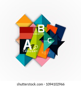 Abstract geometric option infographic banners, a b c steps process. Vector illustration