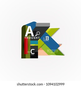 Abstract geometric option infographic banners, a b c steps process. Vector illustration