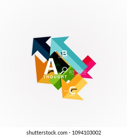 Abstract geometric option infographic banners, a b c steps process. Vector illustration