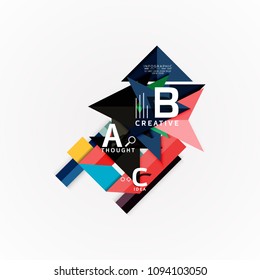 Abstract geometric option infographic banners, a b c steps process. Vector illustration