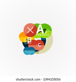 Abstract geometric option infographic banners, a b c steps process. Vector illustration