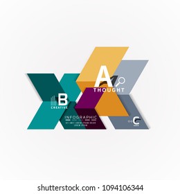 Abstract geometric option infographic banners, a b c steps process. Vector illustration