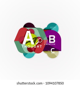 Abstract geometric option infographic banners, a b c steps process. Vector illustration