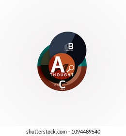 Resumen de las opciones geométricas de los banners infográficos, un proceso de pasos b c. Ilustración del vector
