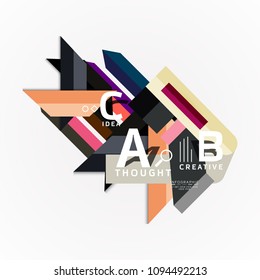 Abstract geometric option infographic banners, a b c steps process. Vector illustration